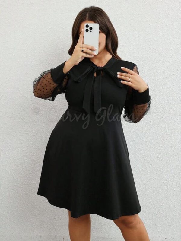 Vestido Ann Taylor Negro con Detalles de Encaje